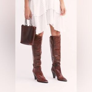 FREE PEOPLE Stevie Boot Womens Tall Leather Knee-High Boots NWT
